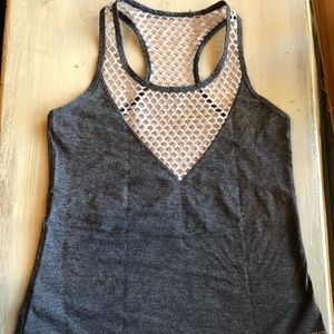 Lorna Jane Blue Marl LJ Excel tank (white mesh)